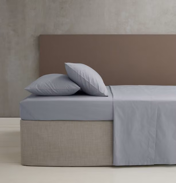 Catherine Lansfield Easy Iron Percale Weave Flat Sheet in Grey