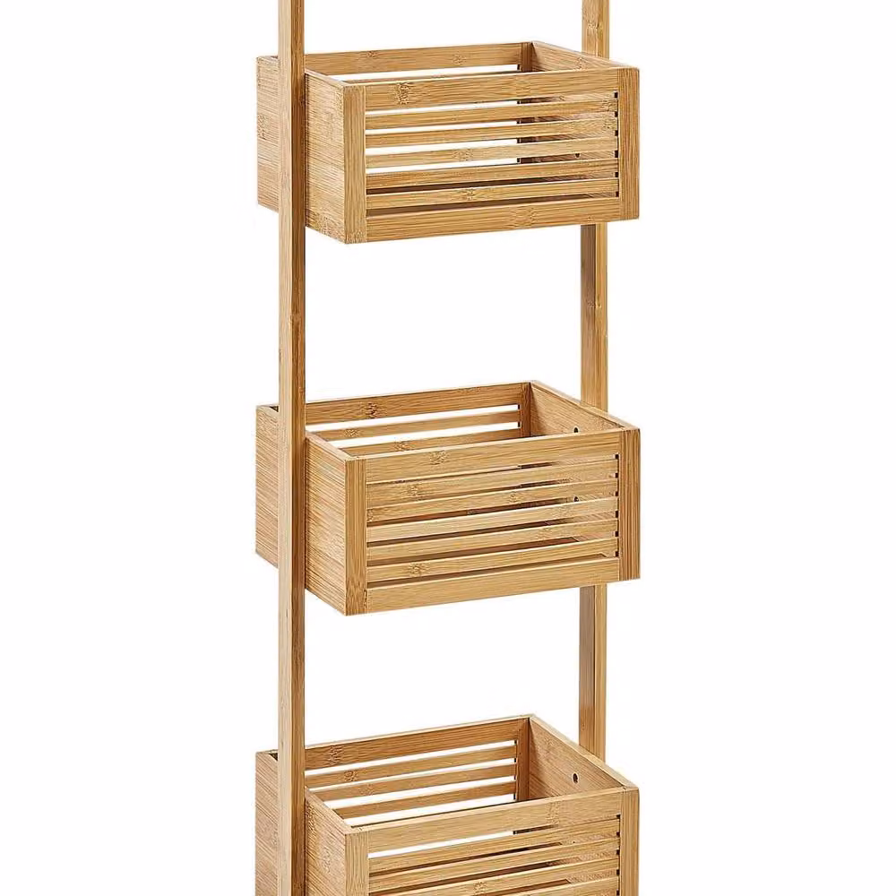 Wyld and Coco 3-Tier Bamboo Bathroom Shelf, Brown, W/D/H: 80 x 27 x 30 cm – 2
