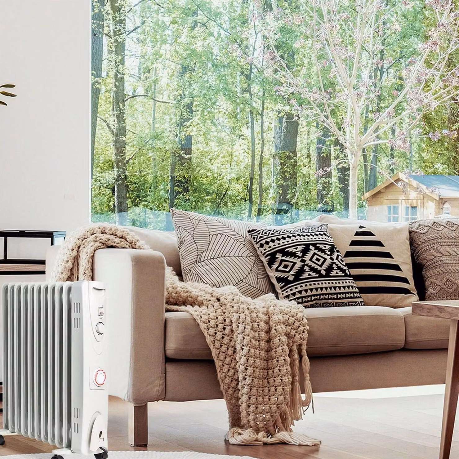 MYLEK 2kW Electric Oil Filled Portable Radiator with 24 Hour Timer and Thermostat in White – 3