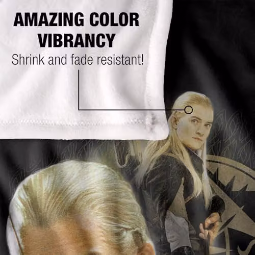 Warner Bros. Lord of the Rings Legolas Silky Touch Super Soft Fleece Throw Blanket, Multicolour – 3