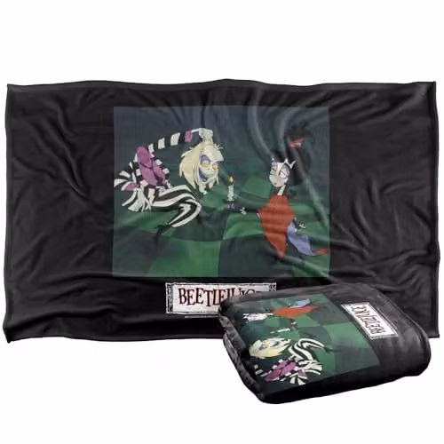 LOGOVISION Beetlejuice and Lydia Main Show Image Super Soft Fleece Throw Blanket, Multicolour, W/D/H: 91 x 147 cm