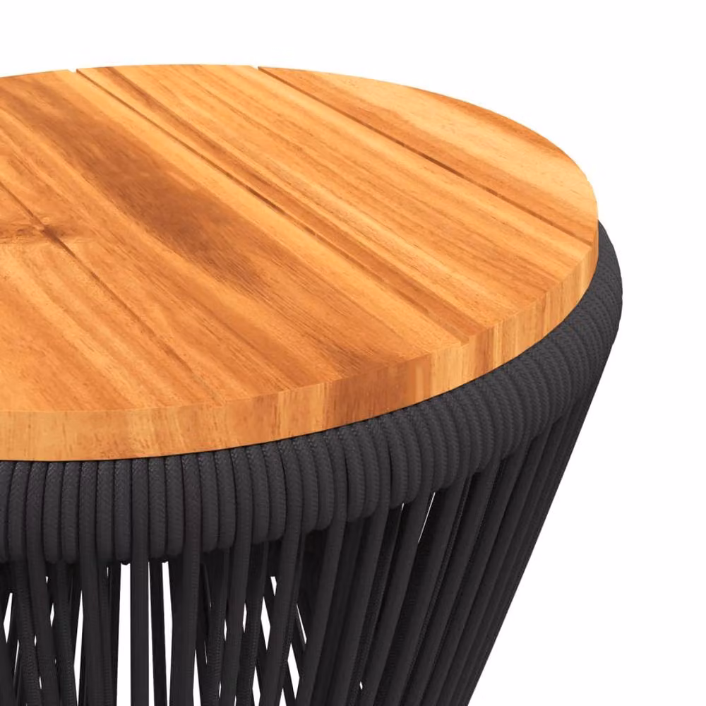 Berkfield Home Square Coffee Table with Acacia Wood Top and Black Sled Base, W/D/H: 45 x 45 x 44 cm – 5