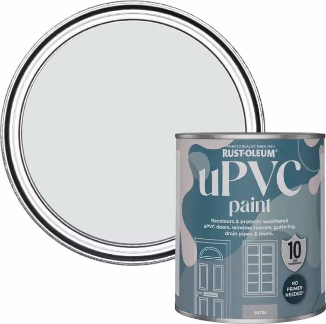 Rust-Oleum UPVC Paint in Satin Finish, Library Grey, 0.75 l