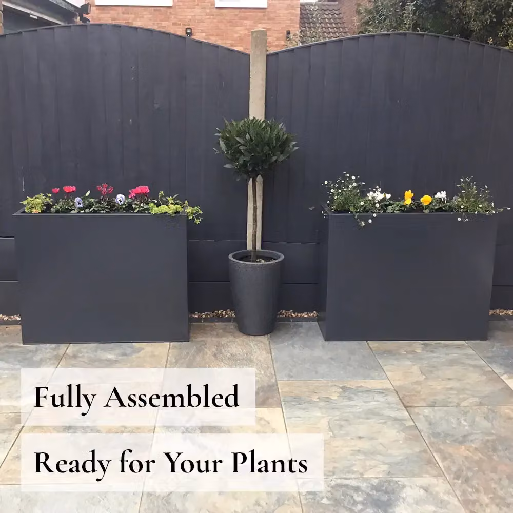 Access Garden Products Galvanised Steel Trough Planter, Grey, W: 25.0 cm, D: 90.0 cm, H: 60.0 cm – 11