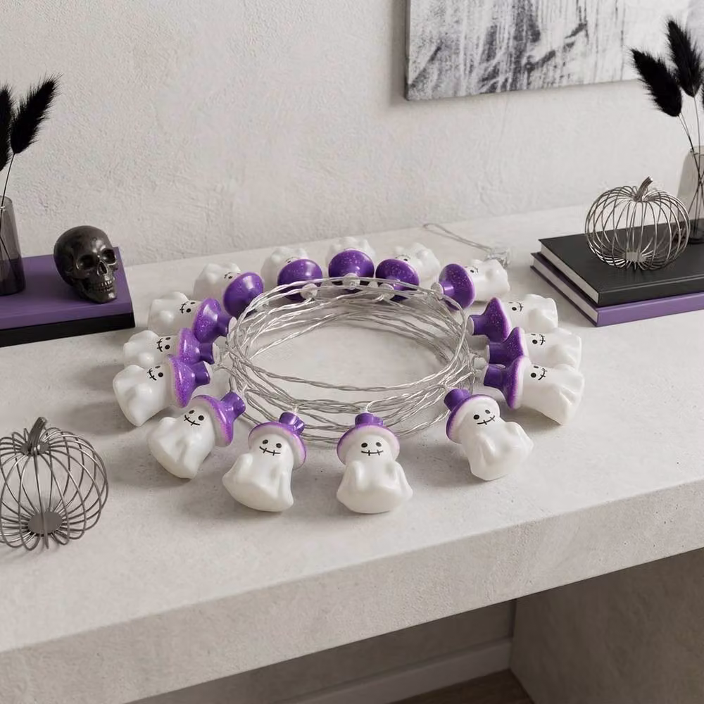 Garden Greatness 10 LED Ghostly Halloween String Lights in Warm White and Multicolour – 2