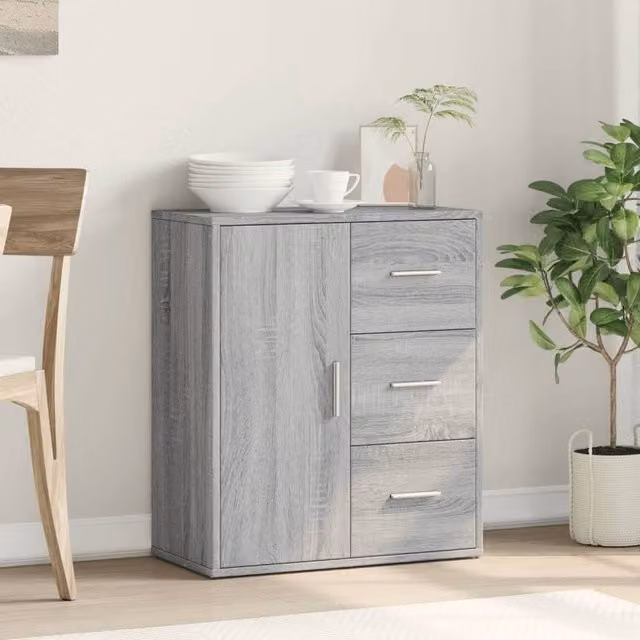 Berkfield Home Grey Sonoma Sideboard in Matt Engineered Wood W/D/H: 60 x 31 x 70 cm – 1