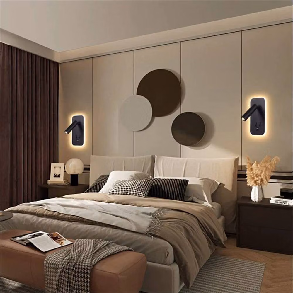 VOGREX Black LED Reading Lamp Wall Light for Bedroom and Bedside Sconce with Warm White Light – 4