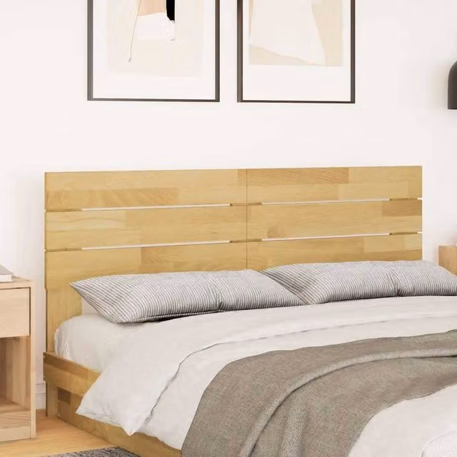 Berkfield Home Solid Oak Headboard in Brown, 140 cm