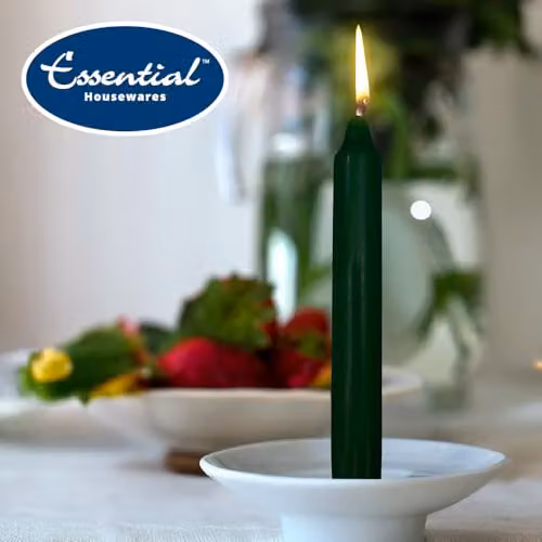 Essential Housewares Classic Green Dinner Candles, Pack of 25 – 2