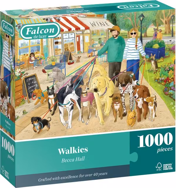 Falcon de Luxe Walkies 1000 Piece Animal Jigsaw Puzzle in Yellow and Multicolour