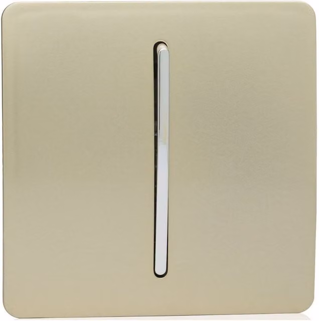 Trendi Switch 1 Gang Retractive Flush Home Automation Switch in Gold