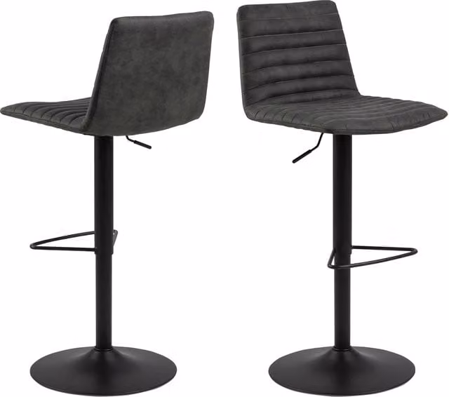 Furniture To Go Kimmy Bar Stool Set of 2 in Grey Anthracite Fabric – 1