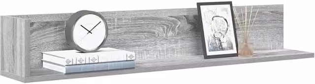 Berkfield Home Wall Mounted Shelves, 2 Piece, Grey, W/D/H: 100 x 16.5 x 16.5 cm