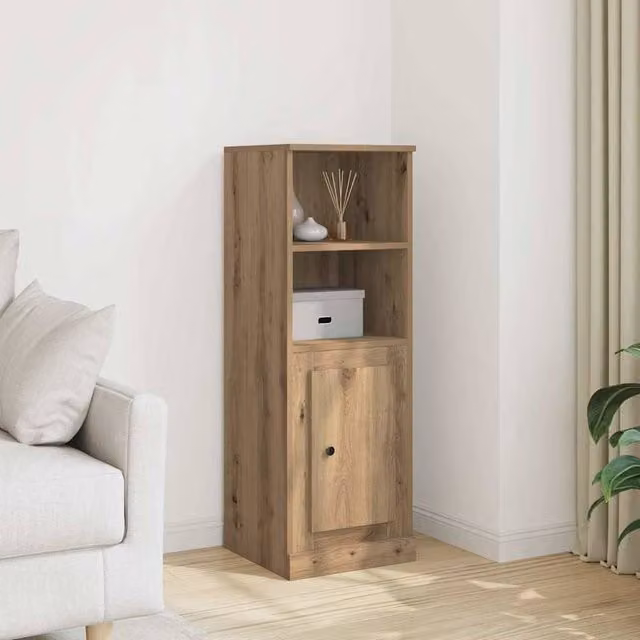 Berkfield Home Artisan Oak Highboard in Brown, W/D/H: 36.0 x 35.5 x 103.5 cm – 1