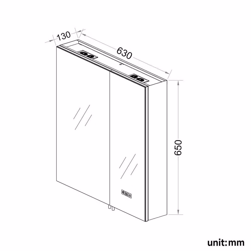 FLAVORA LED Bathroom Mirror Cabinet with Bluetooth and Demister in Black – 2