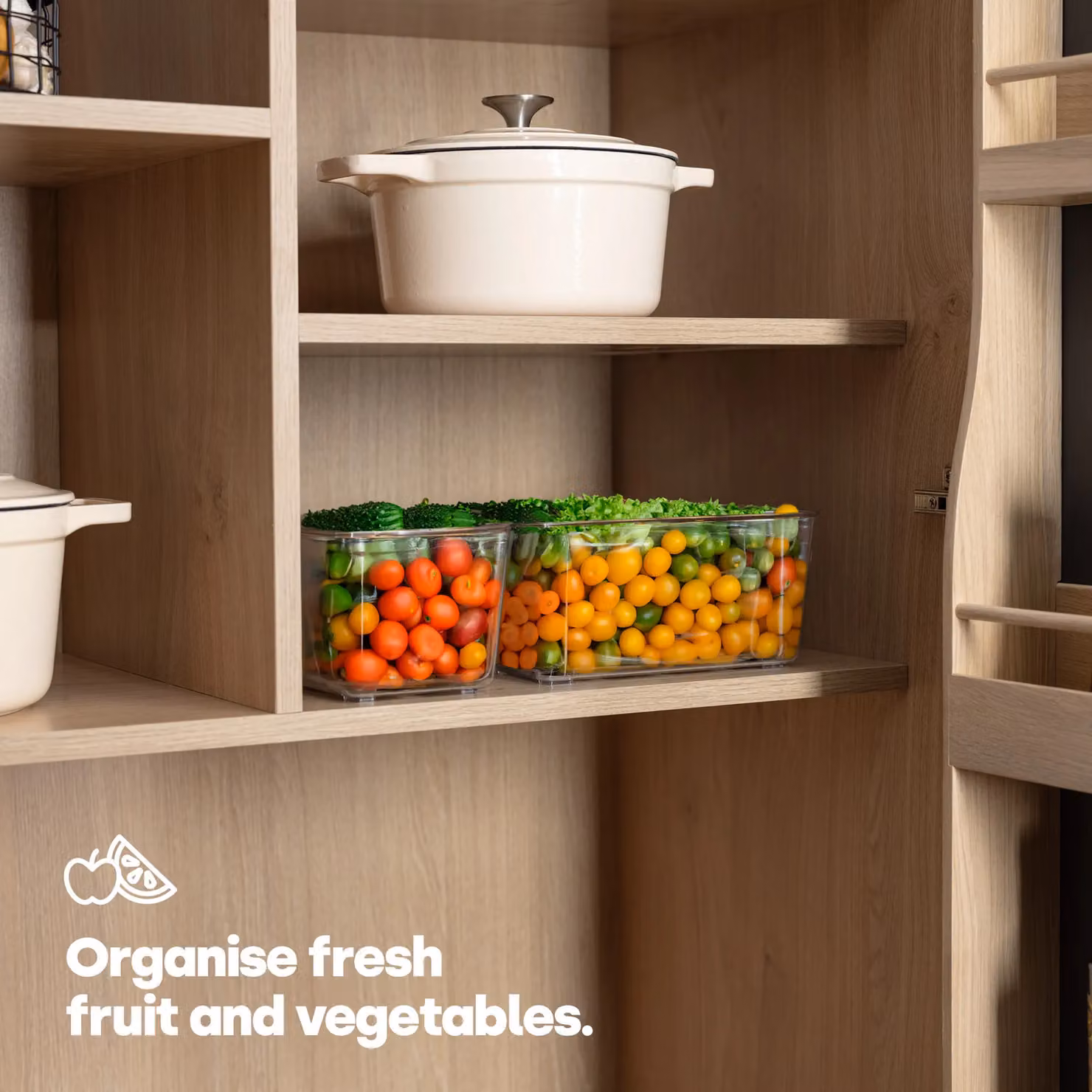 LIVIVO Set of 3 Transparent Plastic Stackable Storage Organisers, W: 23.3 cm x D: 13.3 cm x H: 11.5 cm – 2