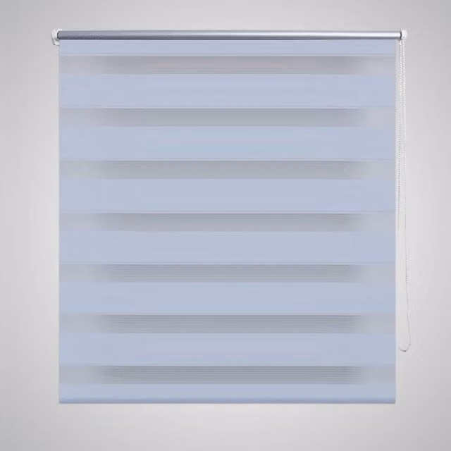 Berkfield Home Zebra Day and Night Blind in White, W: 90 cm x H: 150 cm