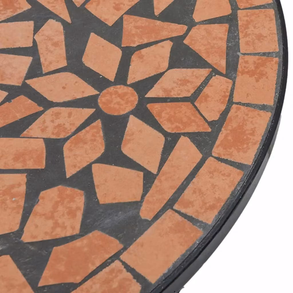 Berkfield Home Mosaic Bistro Table in Orange Ceramic and Metal, W/D: 50 x 50 cm – 4