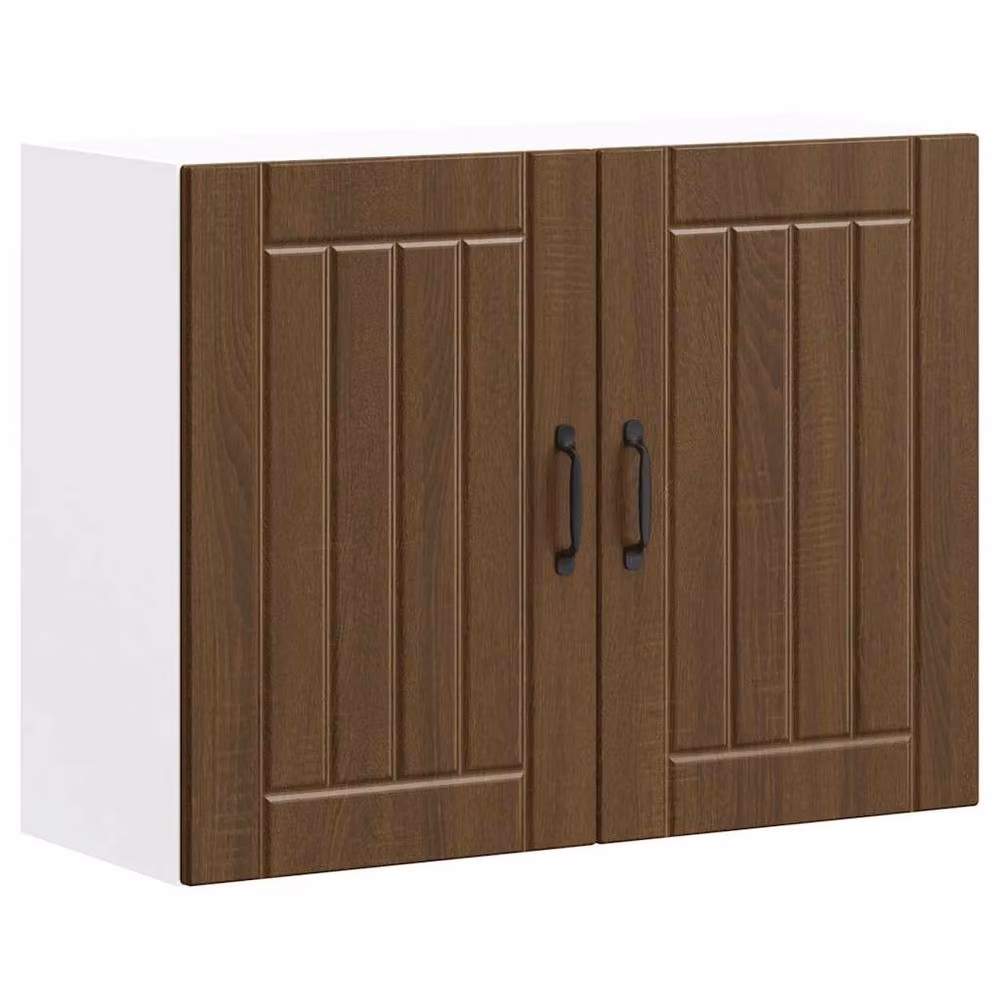 Berkfield Home Lucca Kitchen Wall Cabinet in Brown Oak Engineered Wood, W/D/H: 80 x 31 x 60 cm – 2