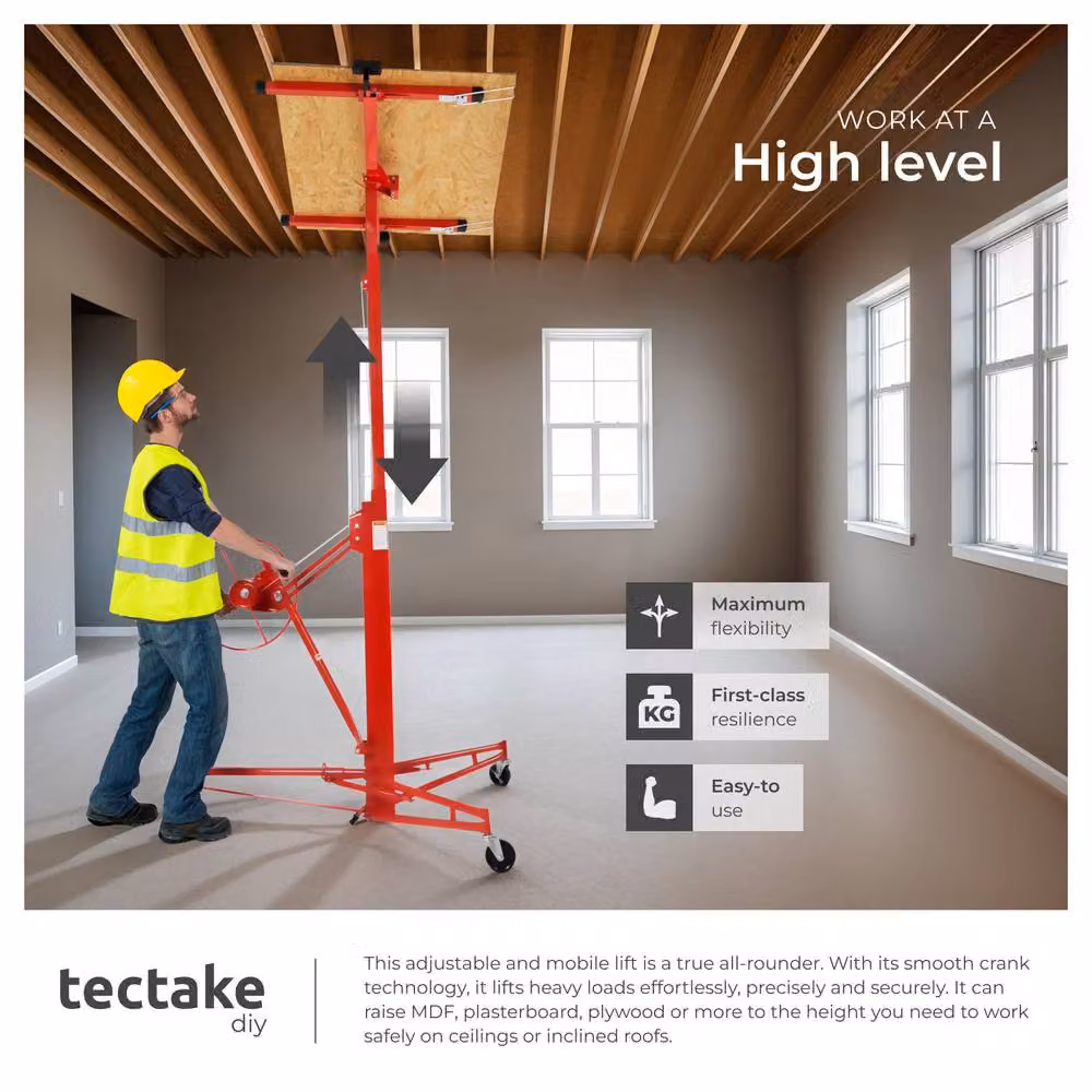 tectake Plasterboard Lifter in Red Metal – 6