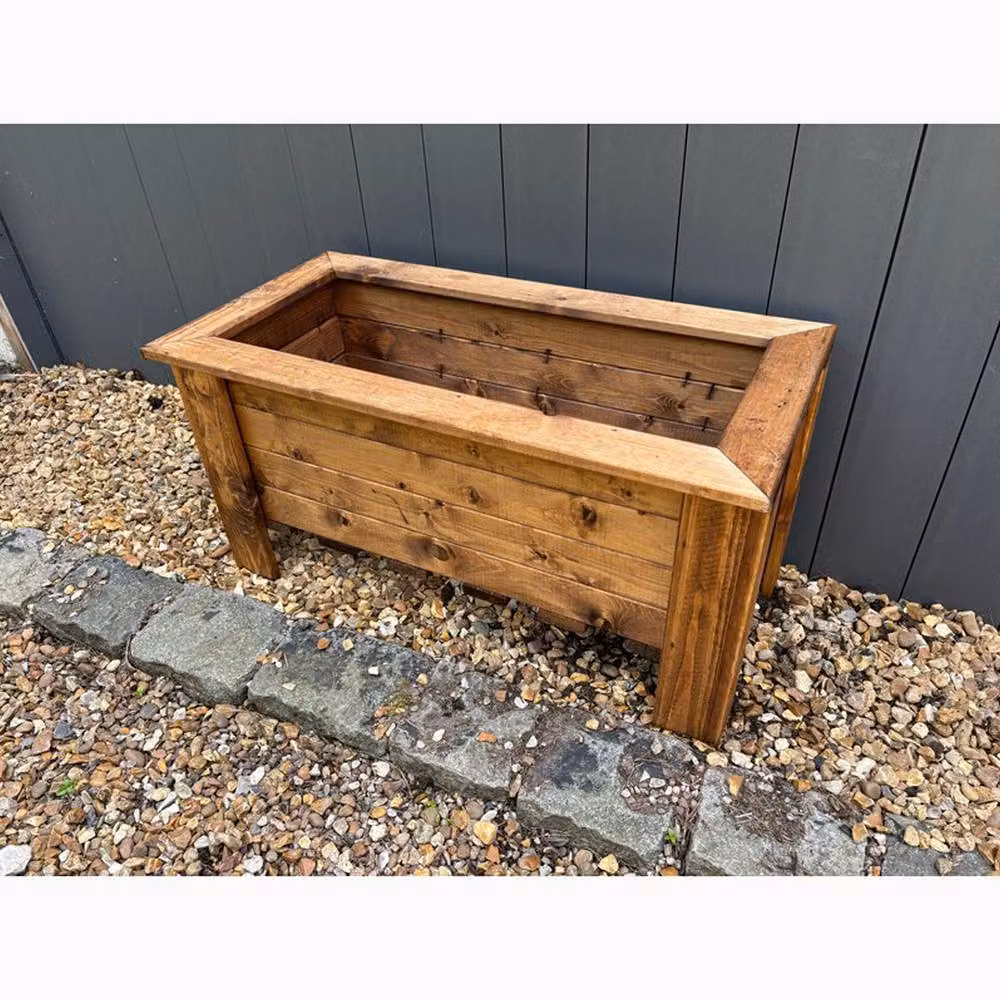 Charles Taylor Multi Pack of 2 Rectangular Large Trough Planters in Light Brown – 2