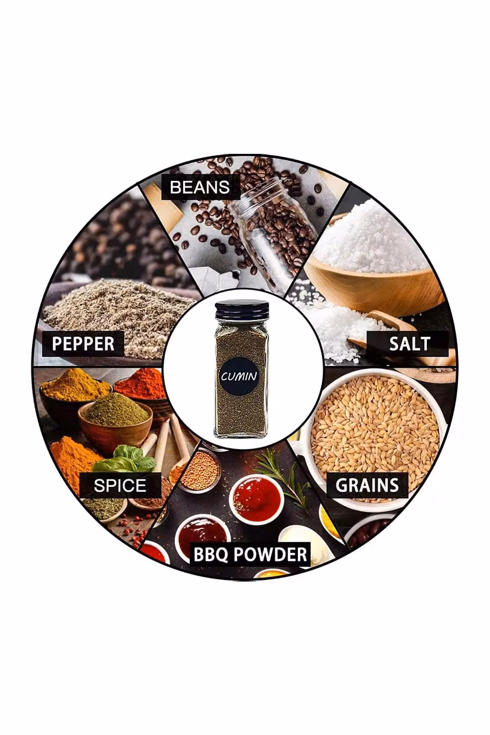 Living and Home 24-Piece Clear Glass Spice Jar Set with Metal Screw Lids – 3