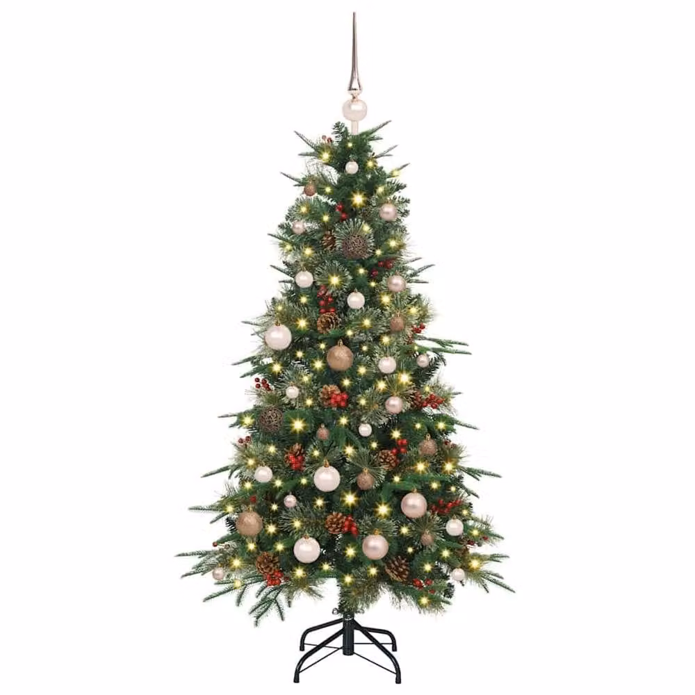 Berkfield Home Green Artificial Hinged Christmas Tree, Height: 150 cm – 3