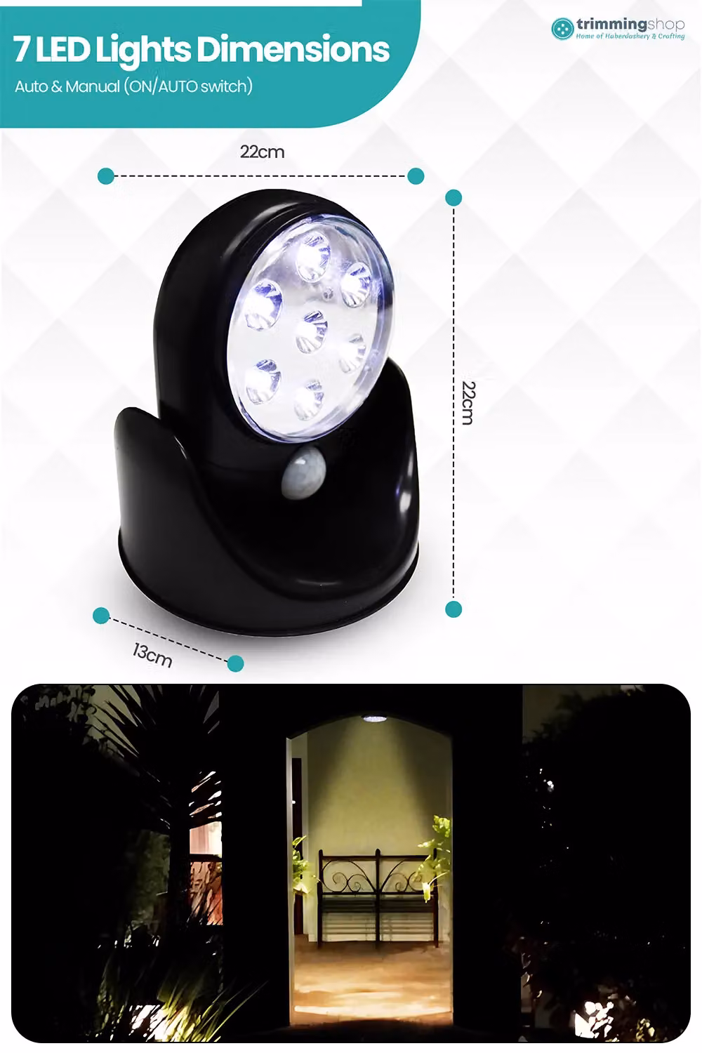 Neel Blue Black Cordless Dummy CCTV Camera with 7 LED Lights and Motion Sensor – 2