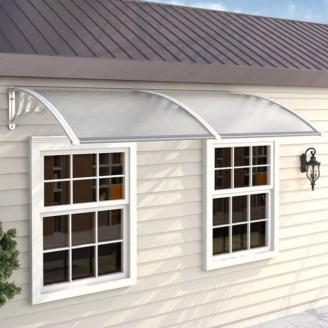Livingandhome Outdoor Curved Shielded Rain Shelter in Beige
