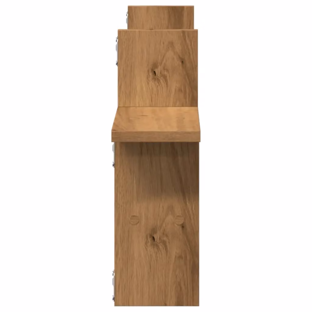 Berkfield Home Artisan Oak Wall Shelves, 2 Piece Set in Brown, W/D/H: 38 x 12 x 38 cm – 3