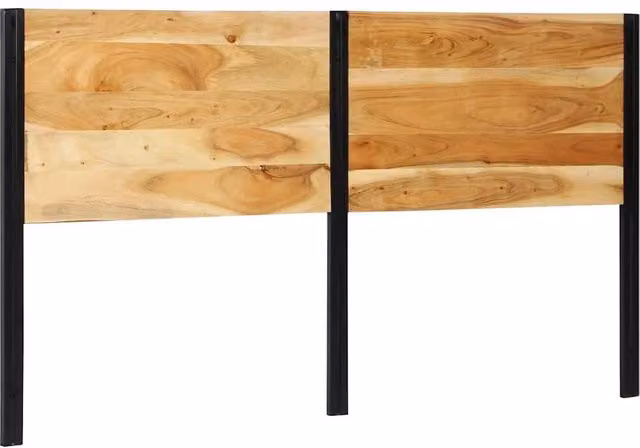 Berkfield Home Industrial Headboard in Brown Solid Acacia Wood and Iron, Width: 180 cm