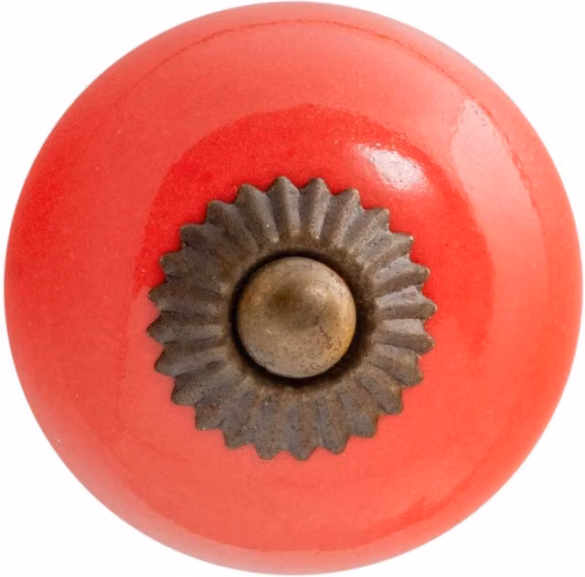 Nicola Spring Polished Red Ceramic Cabinet Knob