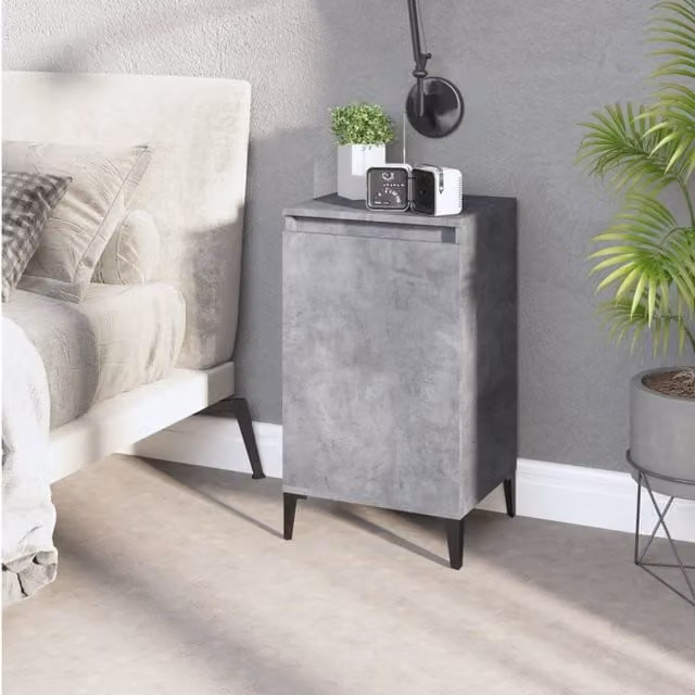 Berkfield Home Modern Bedside Cabinet in Concrete Grey, W/D/H: 40 x 35 x 70 cm – 1