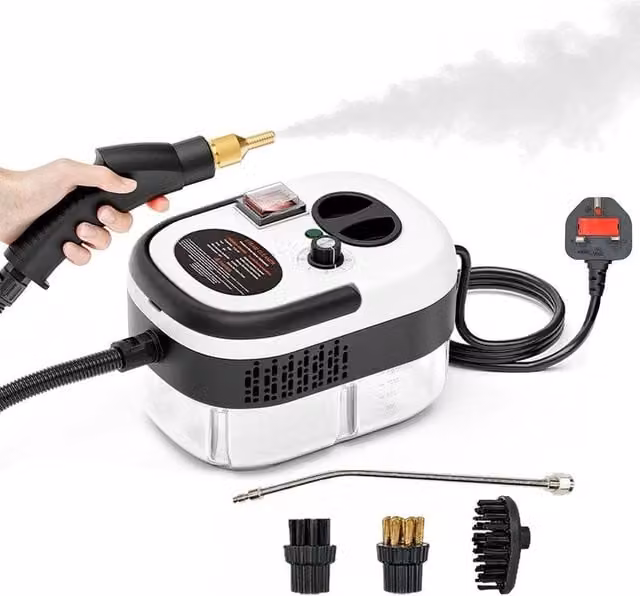 SPETLEK 2500W Handheld High Temp Steam Cleaner with Extension Pole, White, H x W x D: 100 x 15 x 15 cm