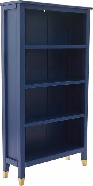 Cabinet Bits Palazzi Narrow Blue Bookcase with Back Panel