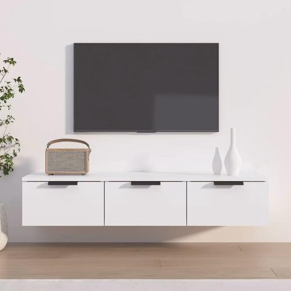 Berkfield Home White Wall Cabinet in Engineered Wood, W/D/H: 102 x 20 x 20 cm – 2