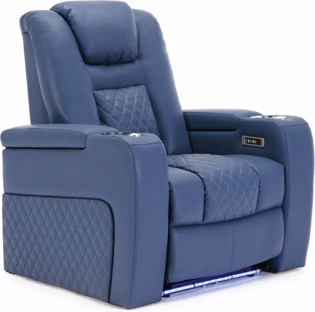 More4Homes Broadway Electric Recliner Cinema Chair in Blue Synthetic Leather