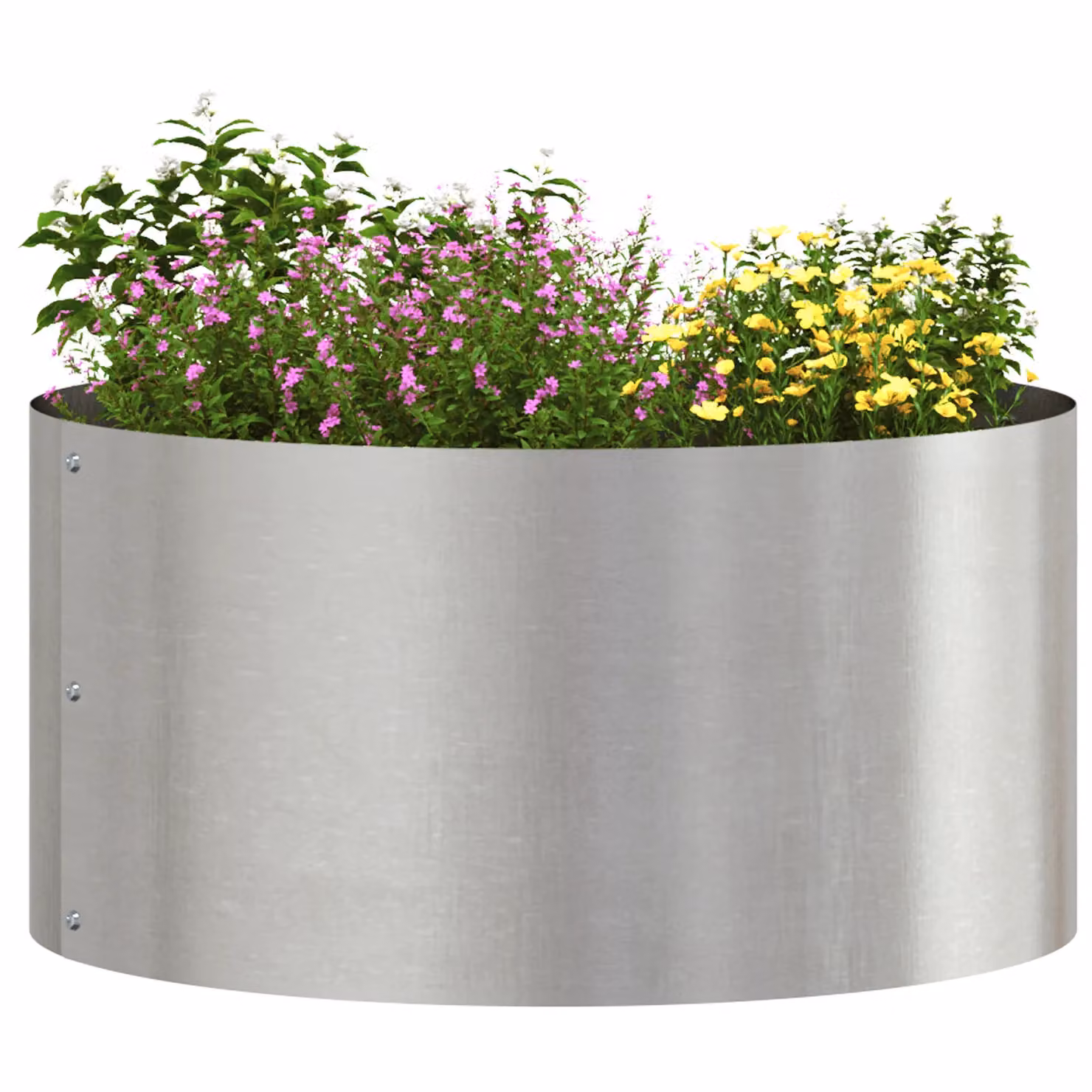 Berkfield Home Stainless Steel Planter Set in Silver, Diameter: 40 cm – 3