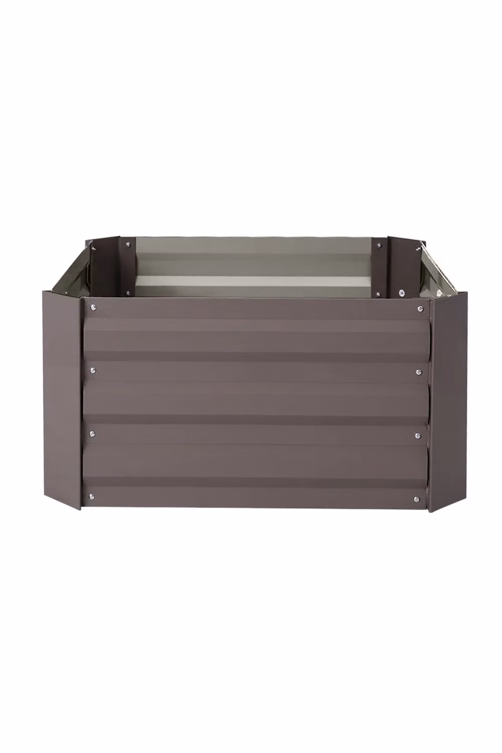 H&O Direct Square Raised Galvanised Steel Garden Bed Planter Box in Brown W/D/H: 100 x 100 x 30 cm – 3