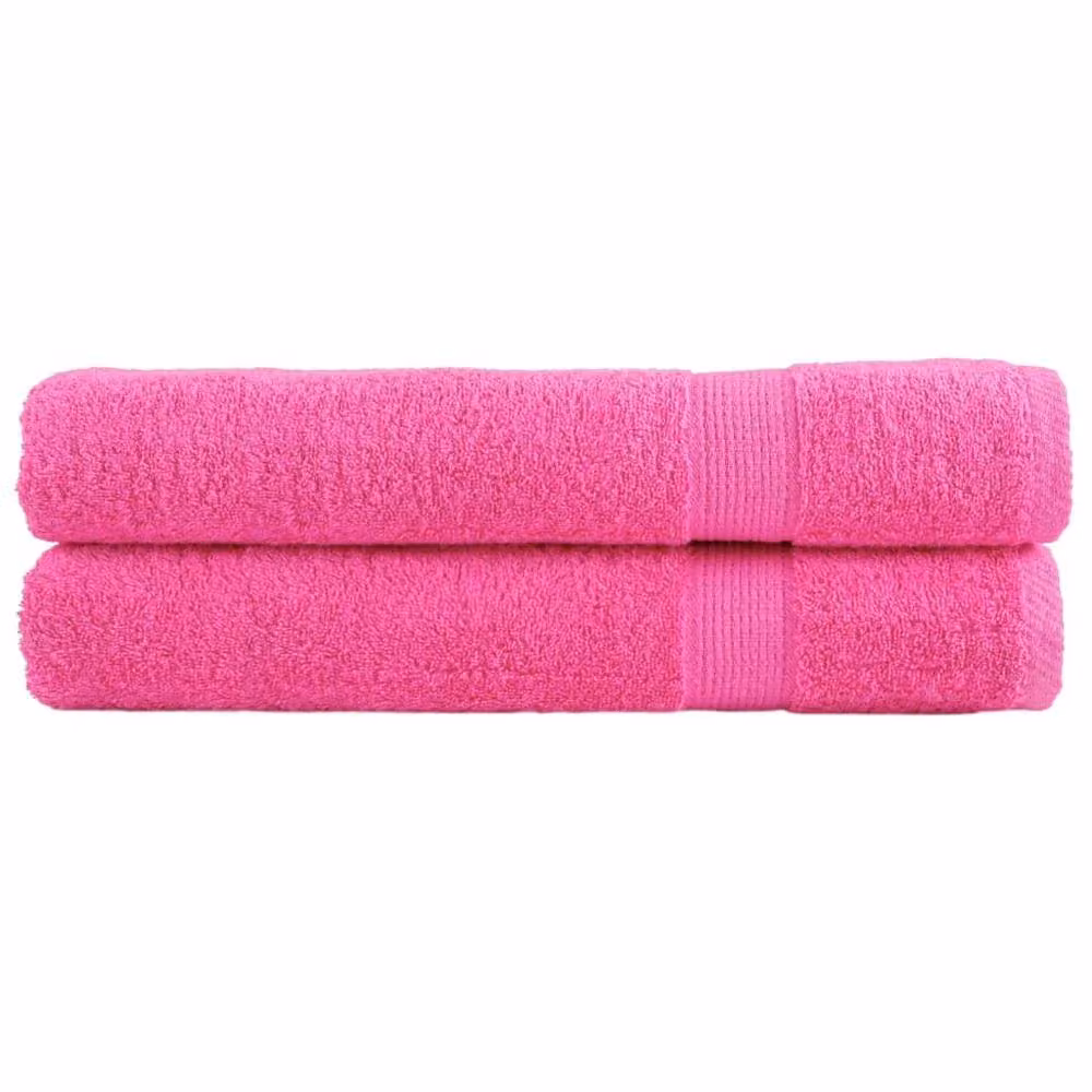 Berkfield Home SOLUND Premium Cotton Terry Towels, 2 Pack, Pink, W: 100 cm, L: 200 cm, 600 gsm – 2