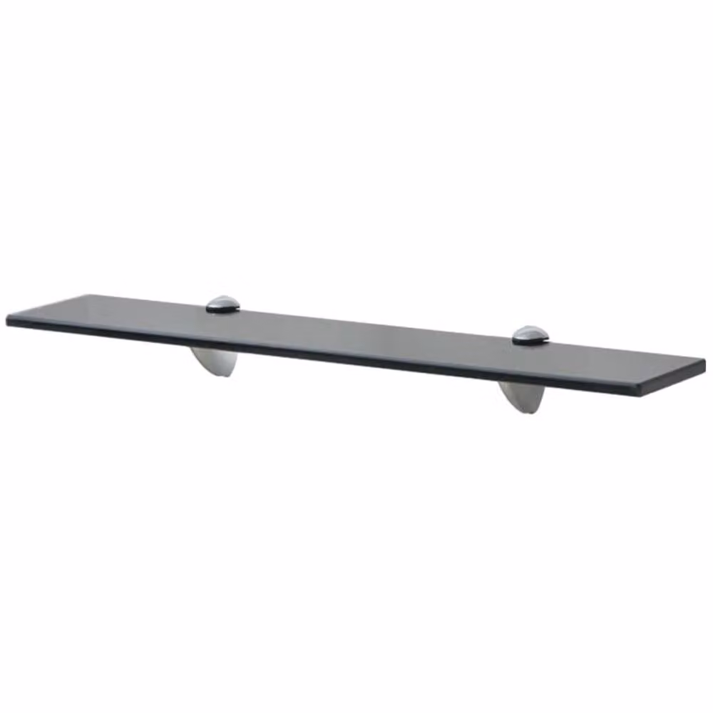 Berkfield Home Modern Black Glass Floating Wall Mounted Shelf – 2