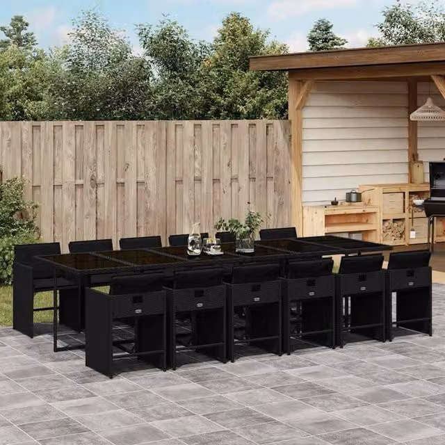 Berkfield Home Garden Dining Set in Black