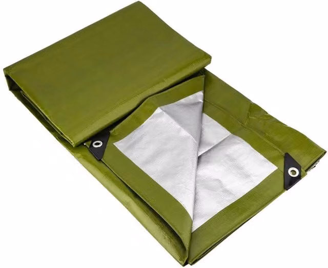 NESTLUNE Green Waterproof Heavy-Duty Tarpaulin with Eyelets
