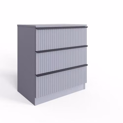 FWStyle Larnia Matt Grey 3 Drawer Chest of Drawers W: 60 cm, D: 40 cm, H: 68.5 cm – 1