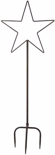 KDMD Small Star Stake Black Metal Garden Sculpture, Height: 82 cm