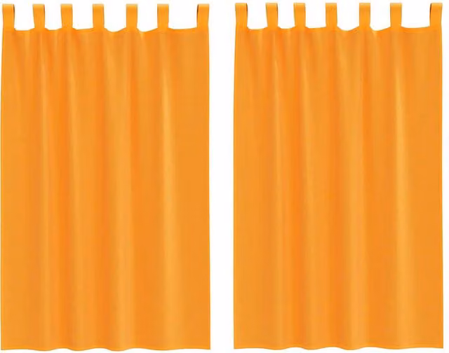Berkfield Home Orange Voile Fabric Panel Curtains with Tabs, 2 Pack, W: 140 cm, H: 175 cm