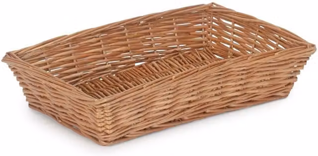 Red Hamper Large Tapered Wicker Rectangular Tray in Brown – 1