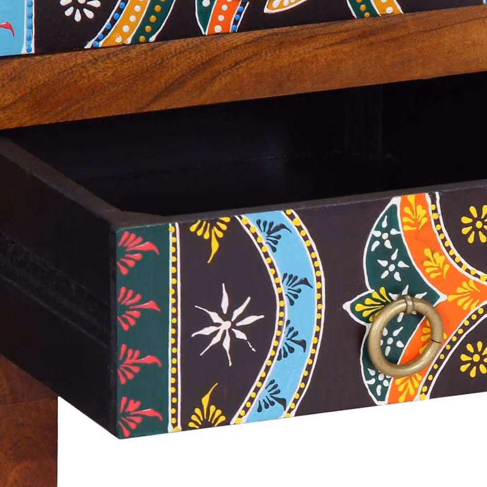 Berkfield Home Multicolour Acacia Solid Wood Sideboard W/D/H: 50 x 35 x 60 cm – 5