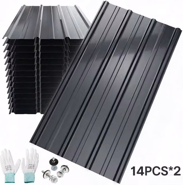 SPETLEK Mondeer 28 Corrugated Roofing Sheets, 16.6m2, Black, W: 100 cm, D: 40 cm – 1