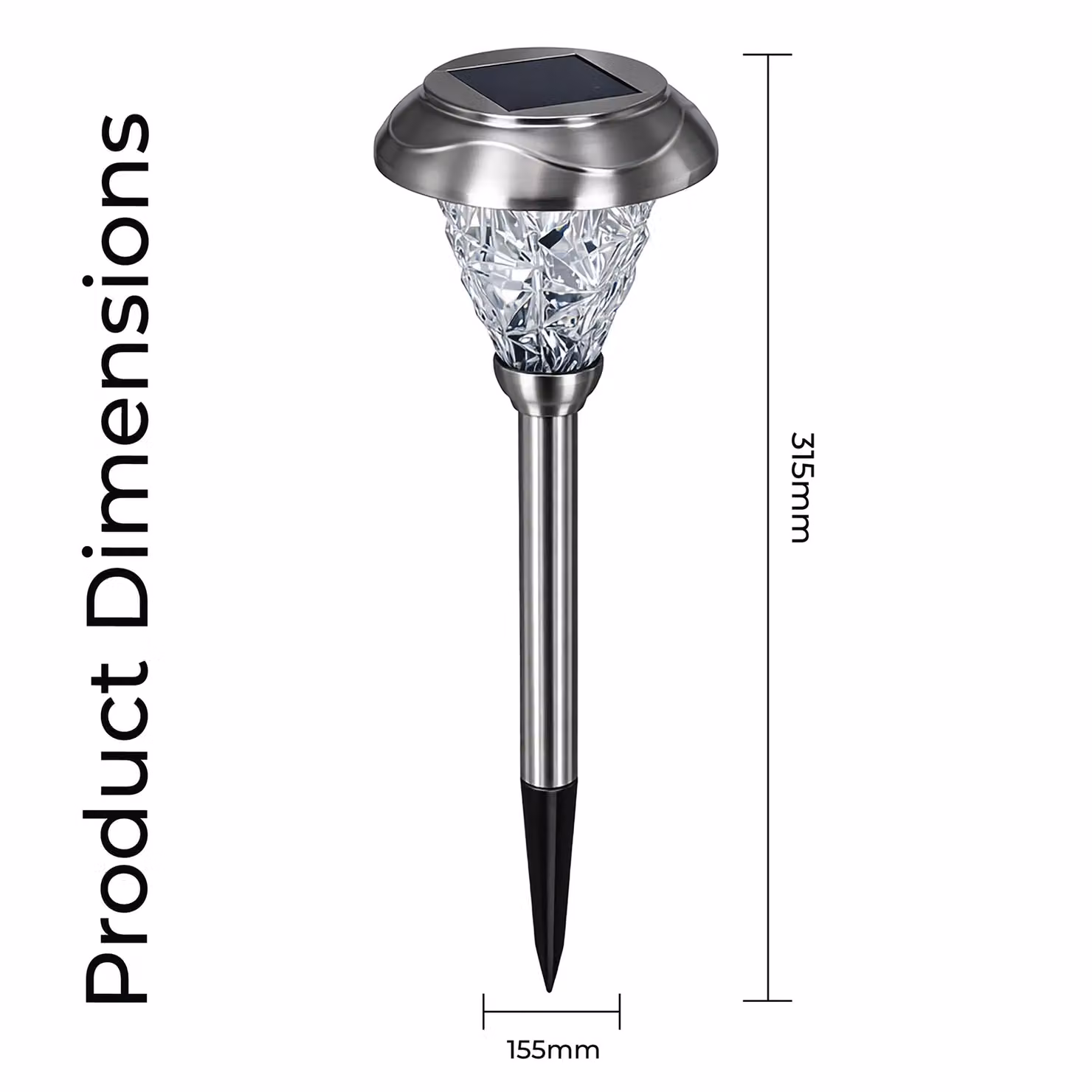Luxform Saint Etienne Solar LED Spike Light in Silver with Warm White Light and Dusk Sensor – 2